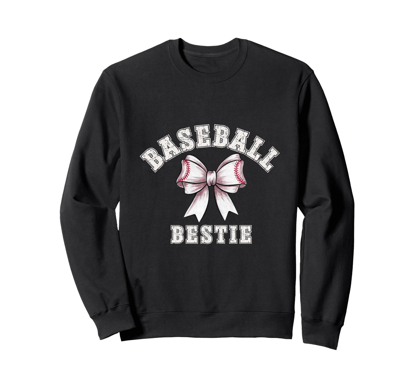 Coquette Baseball Bestie Bow Game Sweatshirt - Minimalist Print for Adults - T-Shirt, Sweatshirt, Hoodie