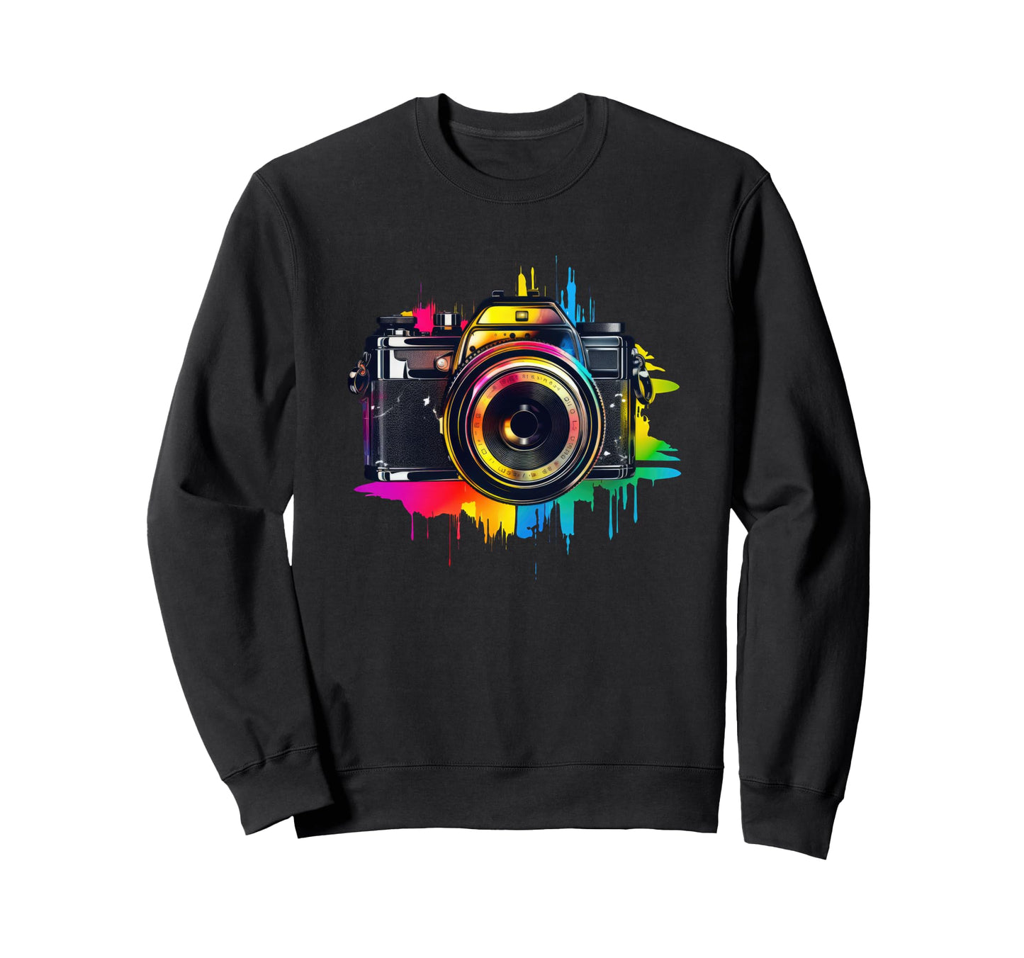 Camera Colorful Splash Sweatshirt - Aesthetic Graphic for Adults - T-Shirt, Sweatshirt, Hoodie
