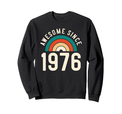 Awesome Since 1976 Rainbow 46Th Birthday Sweatshirt - Graphic Print Unisex - T-Shirt, Sweatshirt, Hoodie