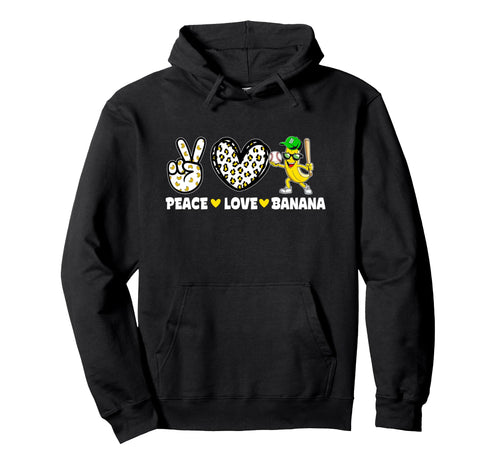 Peace Love Banana Fresh Fruit Lover Vegan Hoodie - Unique Graphic Unisex - T-Shirt, Sweatshirt, Hoodie