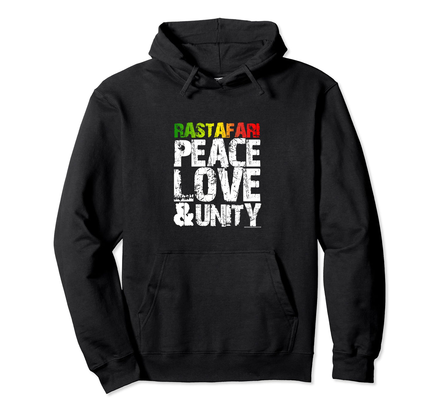 Peace Love Unity Rastafari Hoodie - Fun Novelty Design Unisex - T-Shirt, Sweatshirt, Hoodie