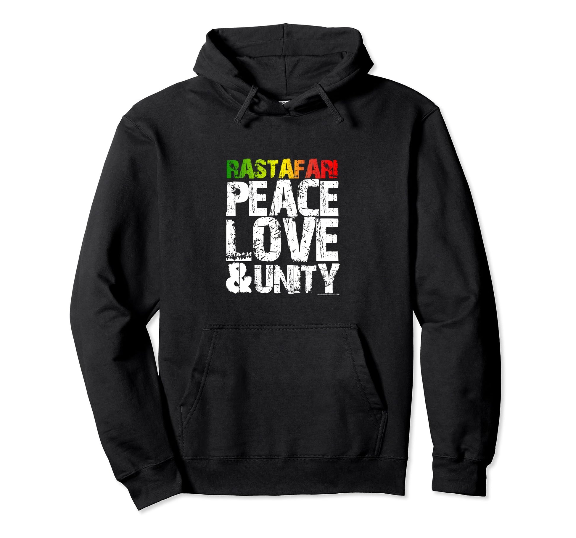 Peace Love Unity Rastafari Hoodie - Fun Novelty Design Unisex - T-Shirt, Sweatshirt, Hoodie