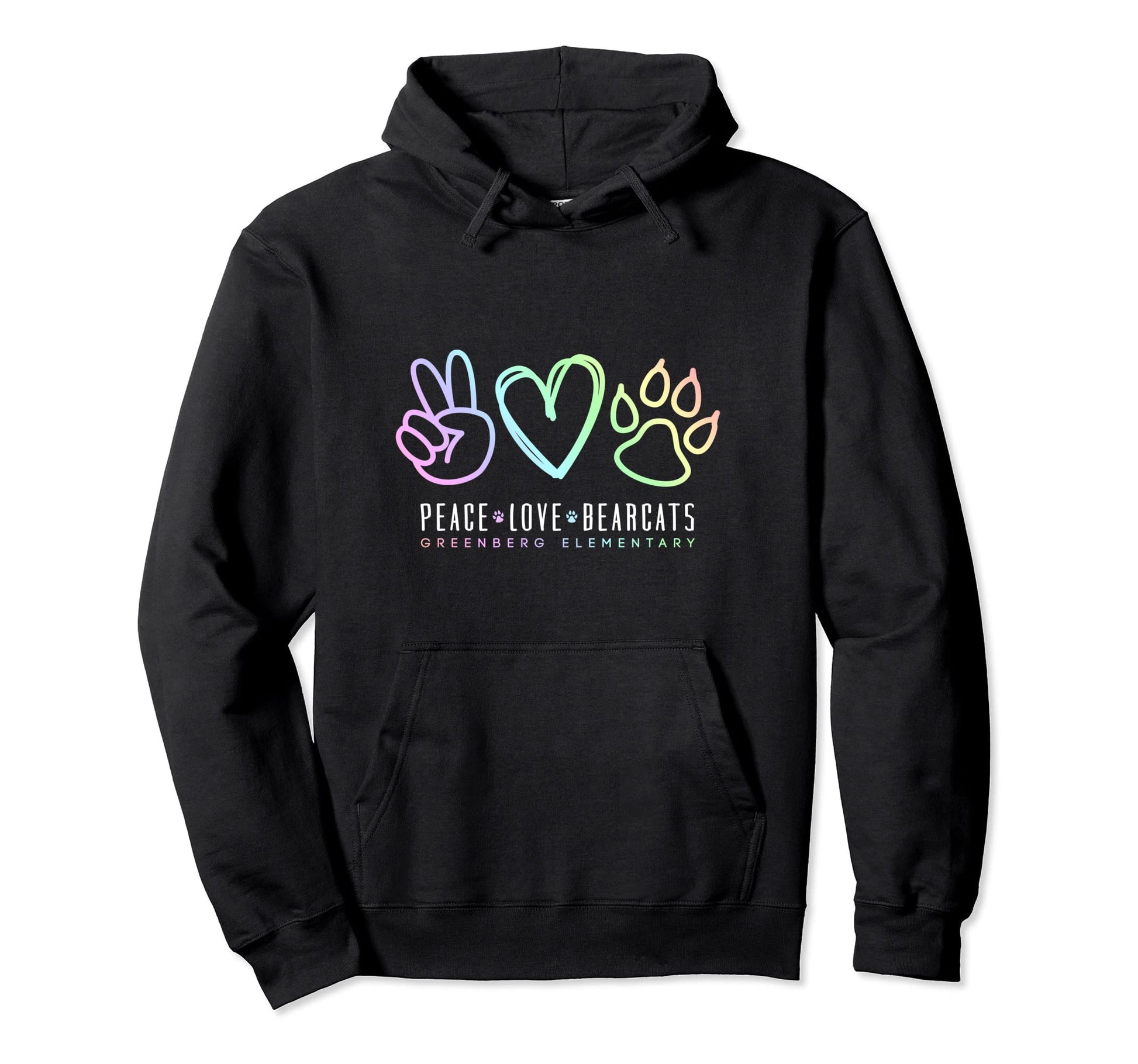 Peace Love School Spirit Inspirational Hoodie - Aesthetic Graphic Unisex - T-Shirt, Sweatshirt, Hoodie