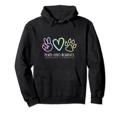 Peace Love School Spirit Inspirational Hoodie - Aesthetic Graphic Unisex - T-Shirt, Sweatshirt, Hoodie