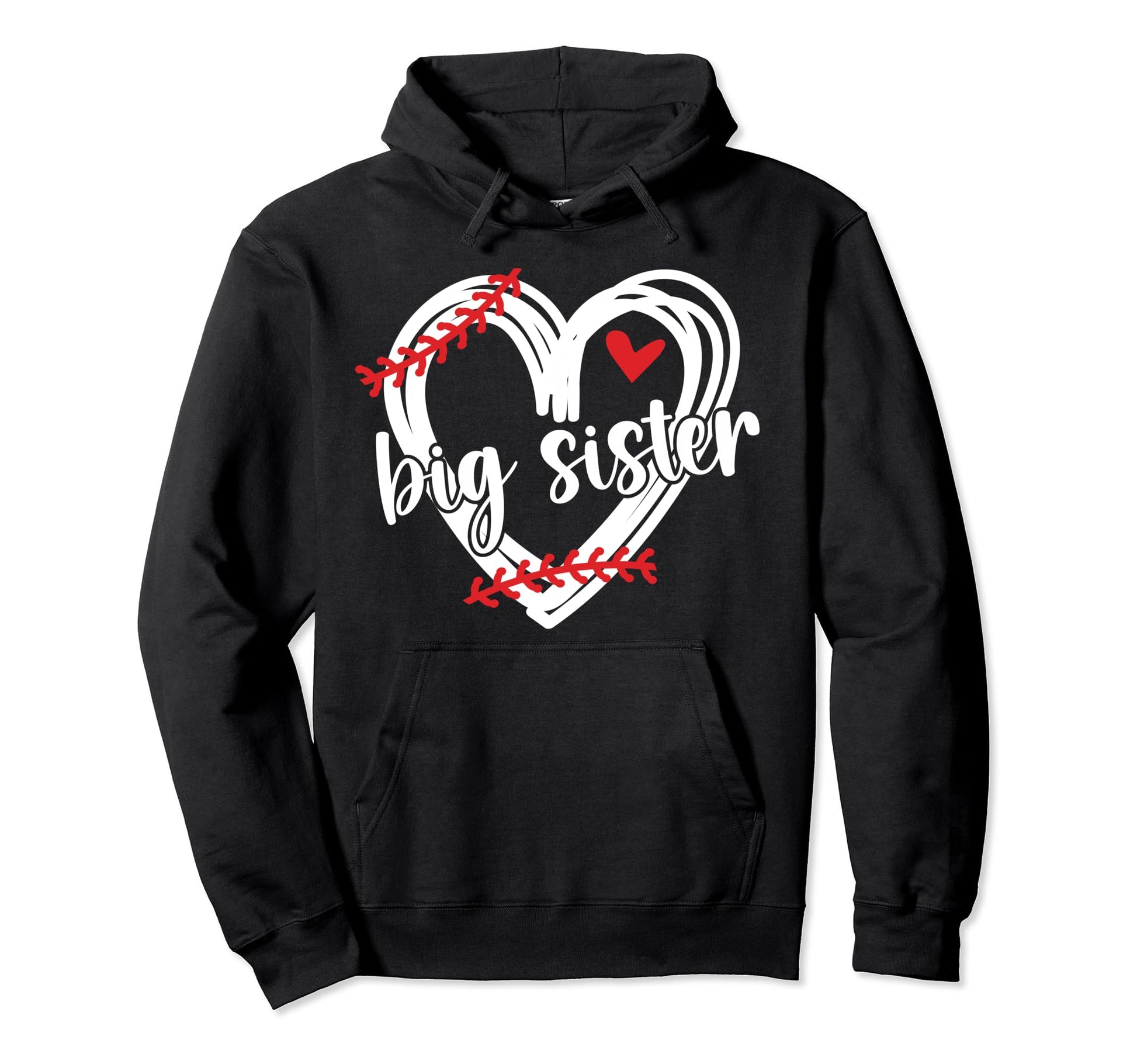 Big Sister Heart Baseball Sister Hoodie - Novelty Apparel Men Women - T-Shirt, Sweatshirt, Hoodie
