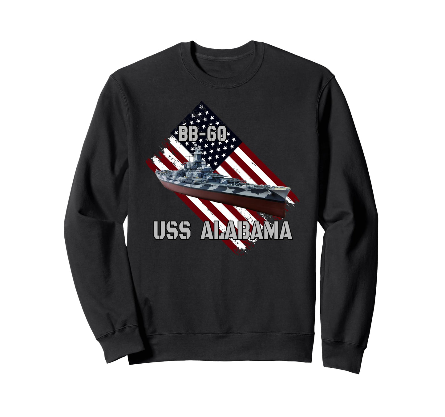 Battleship Uss Alabama Bb 60 Combat Sweatshirt - Graphic Print Unisex - T-Shirt, Sweatshirt, Hoodie