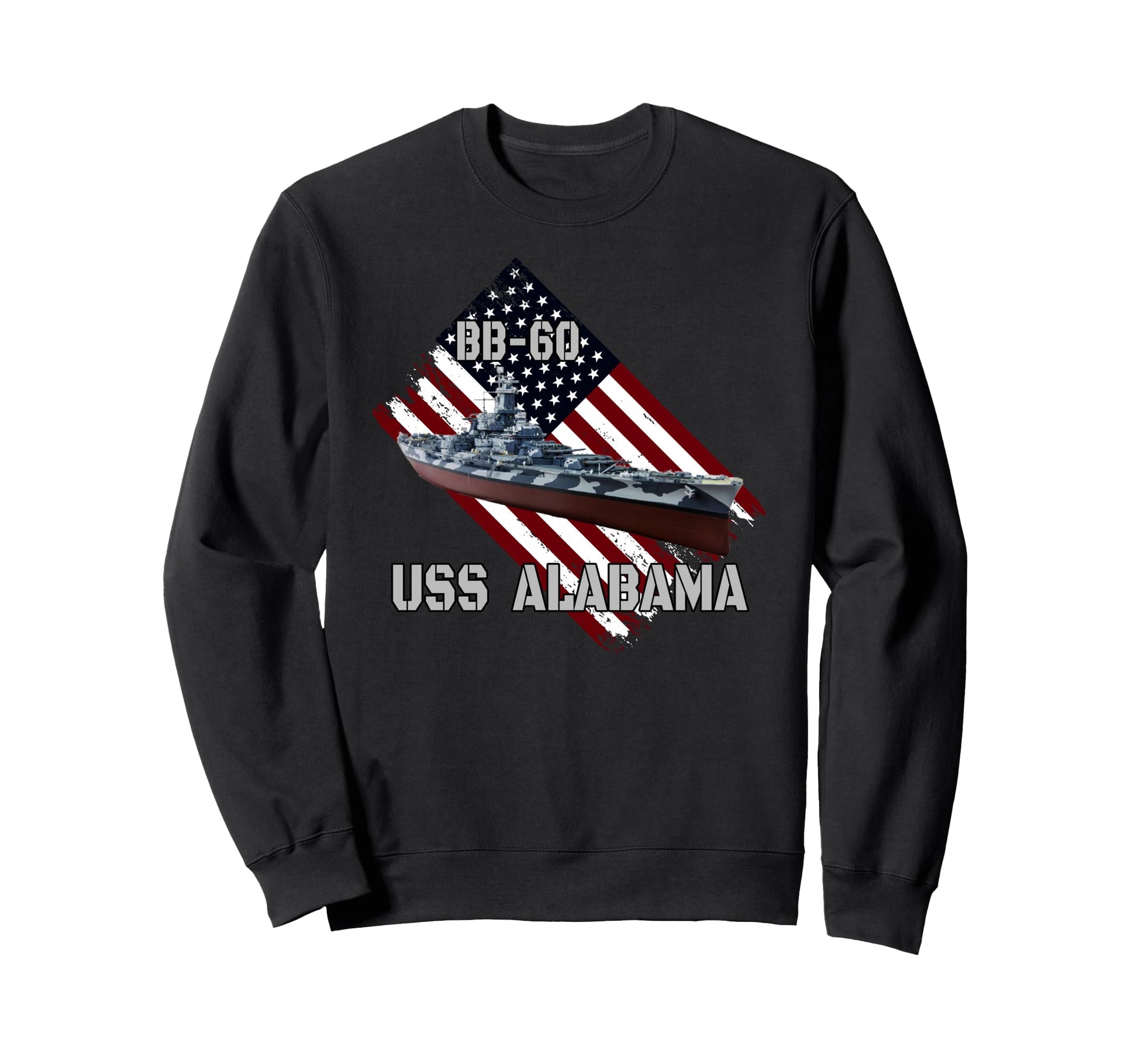 Battleship Uss Alabama Bb 60 Combat Sweatshirt - Graphic Print Unisex - T-Shirt, Sweatshirt, Hoodie