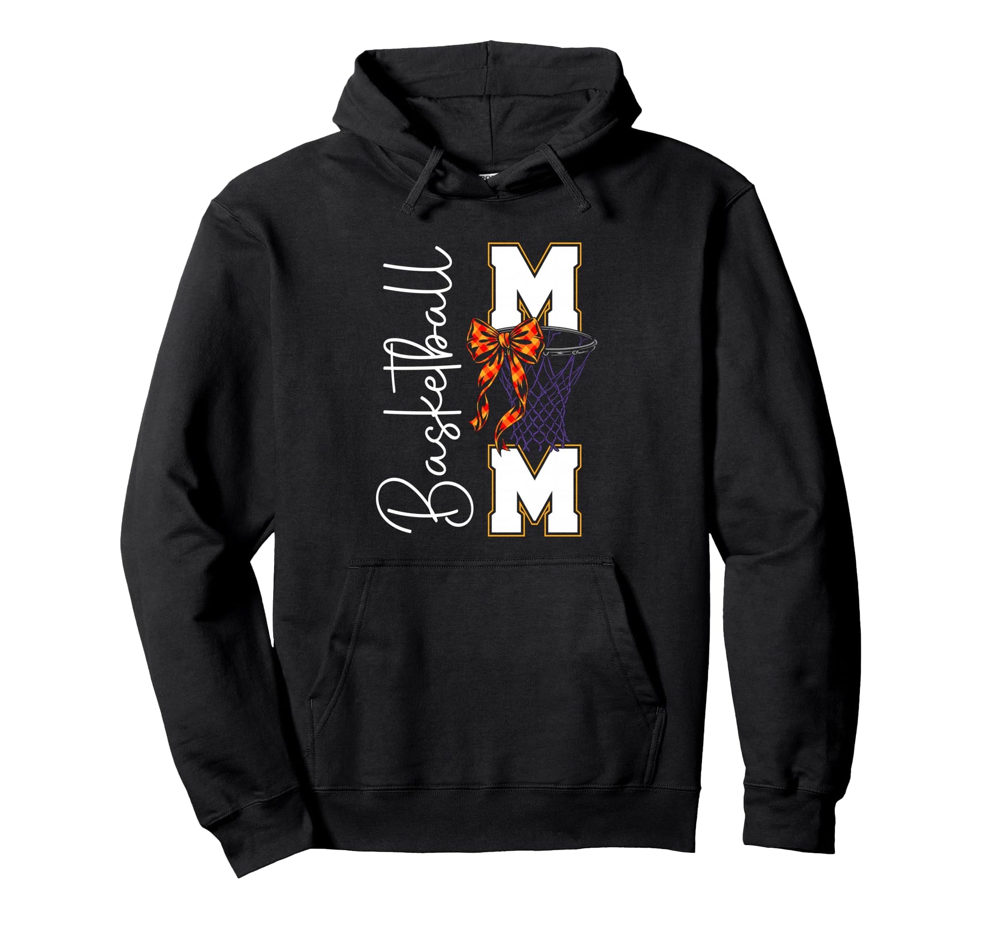 Basketball Mom Bow Game Day Funny Hoodie - Casual Everyday Wear for Adults - T-Shirt, Sweatshirt, Hoodie