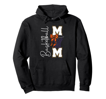 Basketball Mom Bow Game Day Funny Hoodie - Casual Everyday Wear for Adults - T-Shirt, Sweatshirt, Hoodie