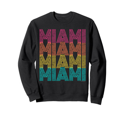 Miami Florida Rainbow Teen Sweatshirt - Casual Everyday Wear Men Women - T-Shirt, Sweatshirt, Hoodie