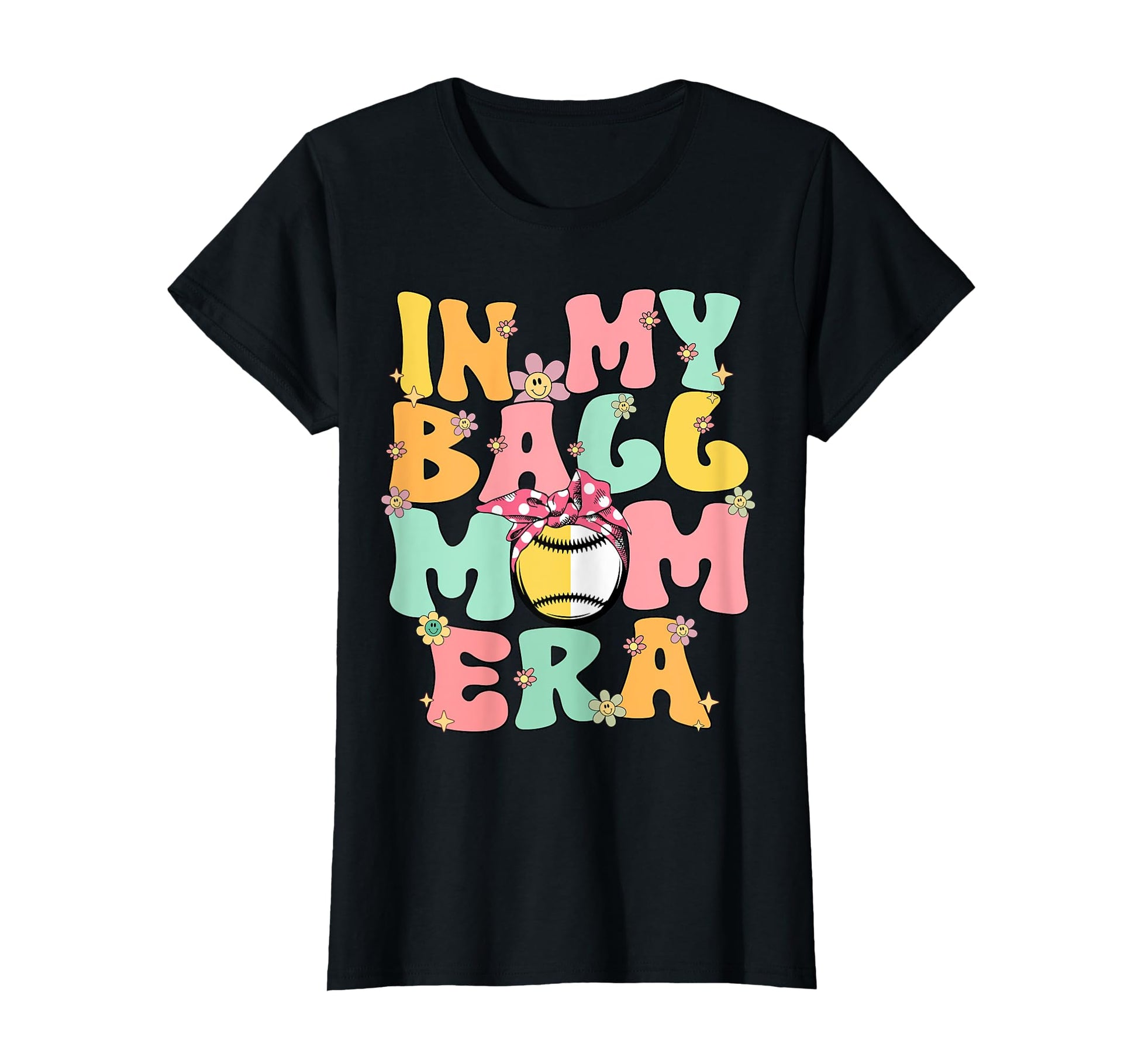 My Ball Mom Era Groovy Baseball Softball T-Shirt - Minimalist Print Unisex - T-Shirt, Sweatshirt, Hoodie