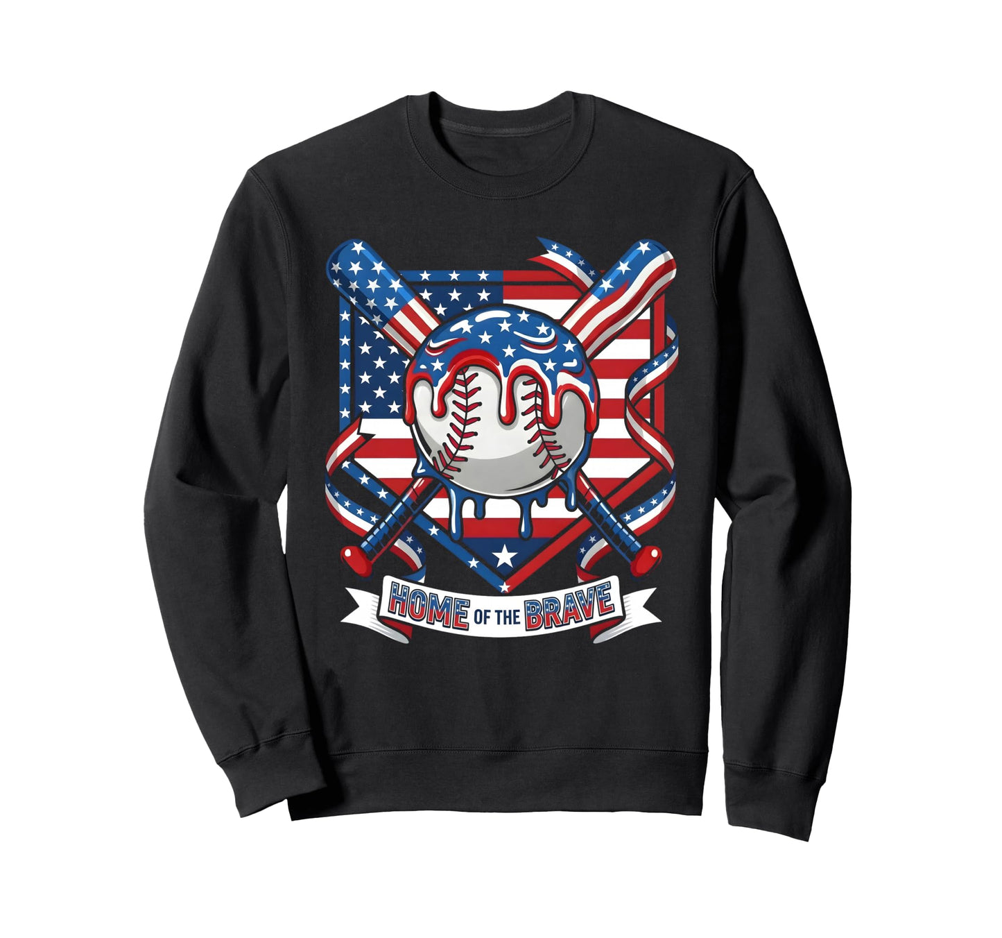 Baseball Drip Ice Cream Drip Sweatshirt - Minimalist Print Men Women - T-Shirt, Sweatshirt, Hoodie