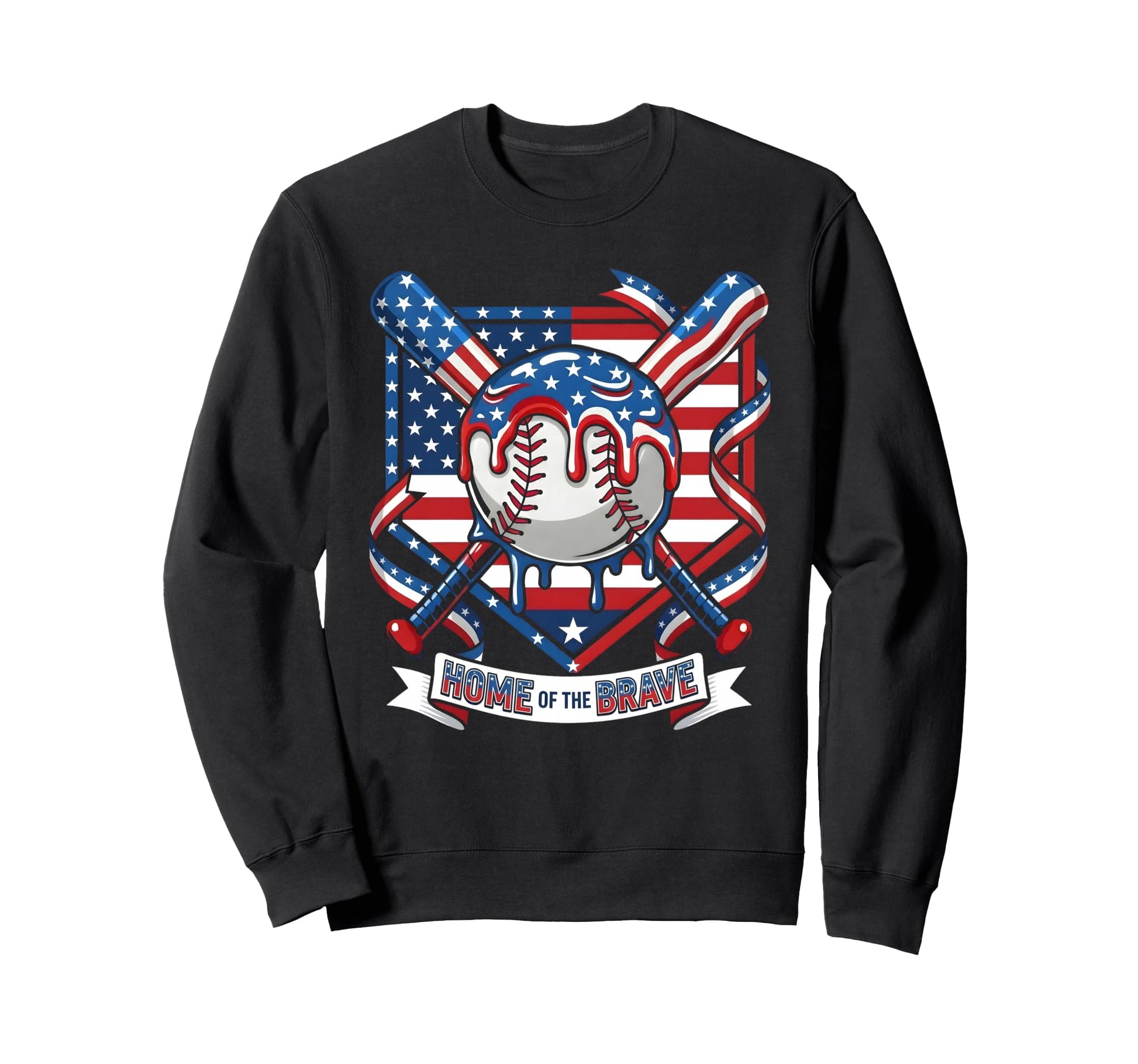 Baseball Drip Ice Cream Drip Sweatshirt - Minimalist Print Men Women - T-Shirt, Sweatshirt, Hoodie