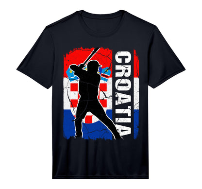 Croatian Baseball Player Croatia Flag T-Shirt - Novelty Apparel Men Women - T-Shirt, Sweatshirt, Hoodie