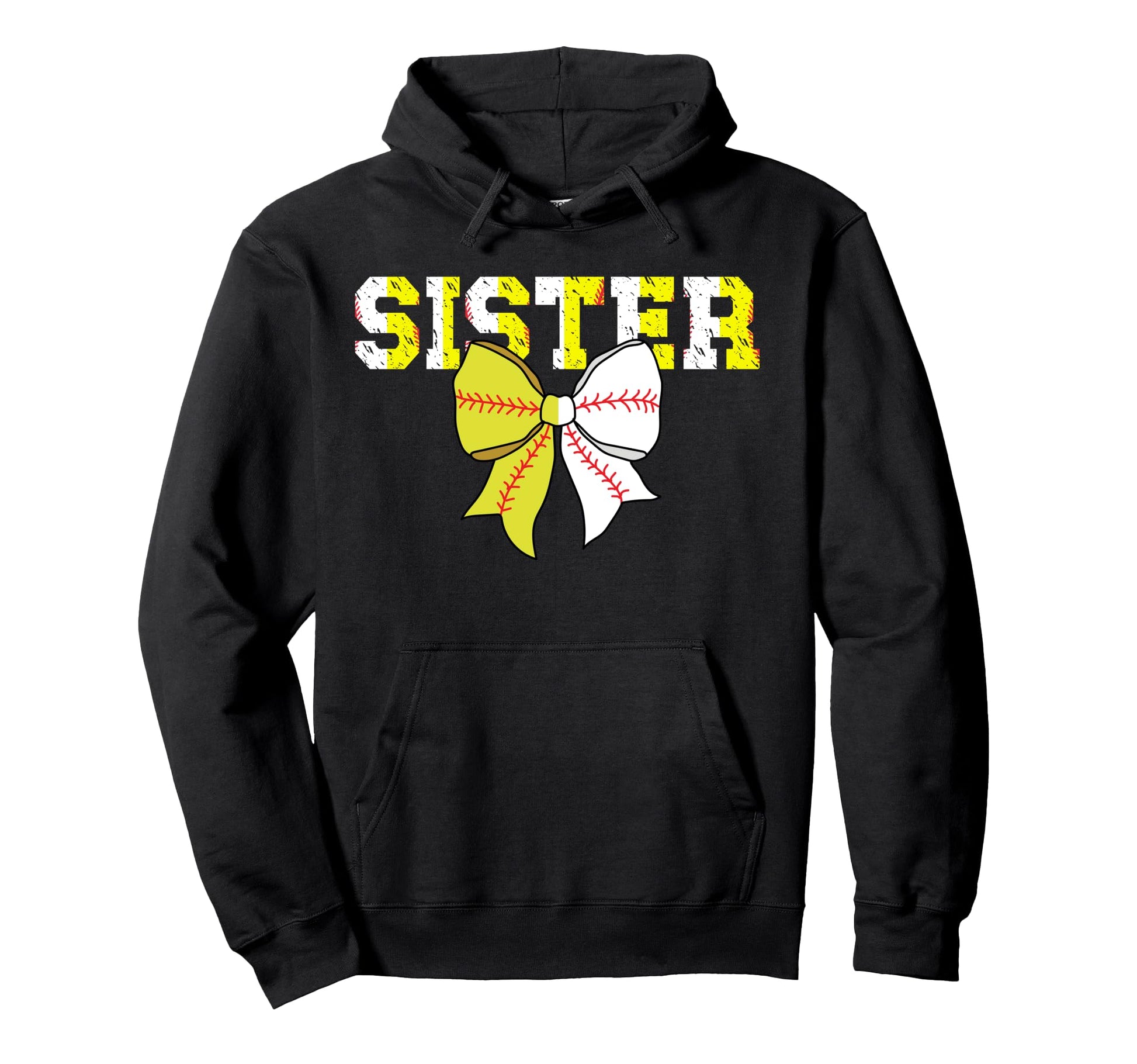Baseball Softball Sister Coquette Hoodie - Casual Everyday Wear for Adults - T-Shirt, Sweatshirt, Hoodie