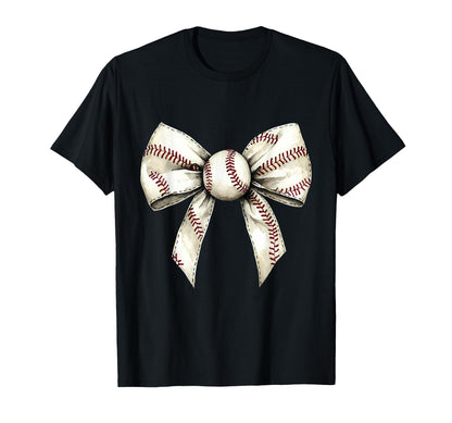 Baseball Coquette Bow Baseball Mom T-Shirt - Novelty Apparel for Adults - T-Shirt, Sweatshirt, Hoodie