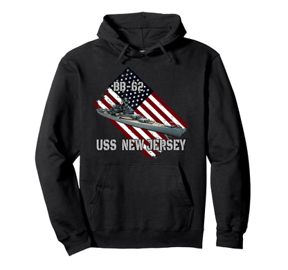 Battleship Uss New Jersey Bb 62 Combat Hoodie - Trendy Graphic for Adults - T-Shirt, Sweatshirt, Hoodie