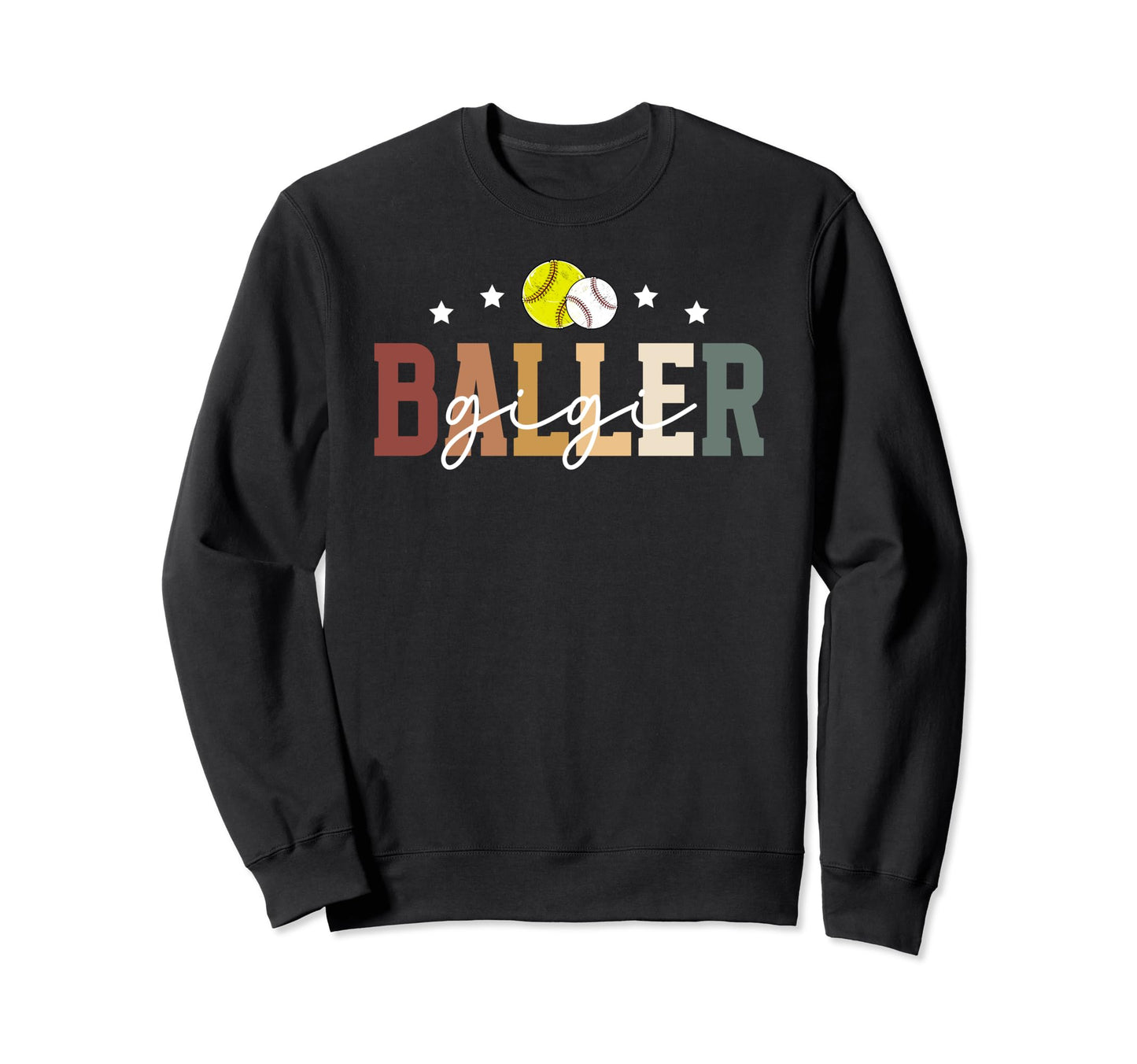 Baller Gigi Boho Softball Sweatshirt - Casual Everyday Wear Men Women - T-Shirt, Sweatshirt, Hoodie