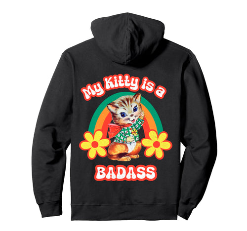 Kitty Is Badass Rainbow Cat Hoodie - Streetwear Style Men Women - T-Shirt, Sweatshirt, Hoodie