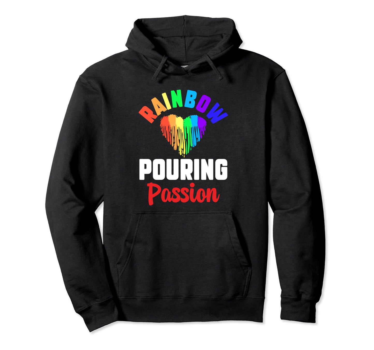 Lgbt Rainbow Paint Splatters Funny Fluid Hoodie - Aesthetic Graphic Unisex - T-Shirt, Sweatshirt, Hoodie