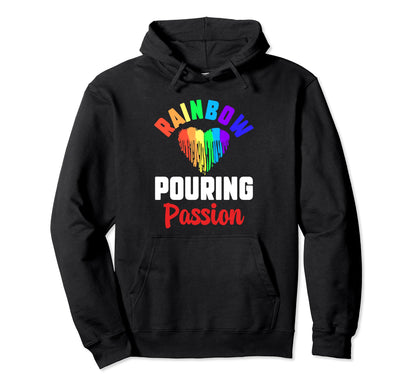 Lgbt Rainbow Paint Splatters Funny Fluid Hoodie - Aesthetic Graphic Unisex - T-Shirt, Sweatshirt, Hoodie