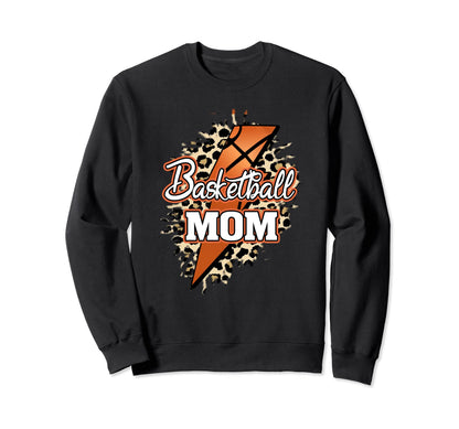 Basketball Mom Leopard Basketball Mama Sweatshirt - Trendy Graphic Unisex - T-Shirt, Sweatshirt, Hoodie