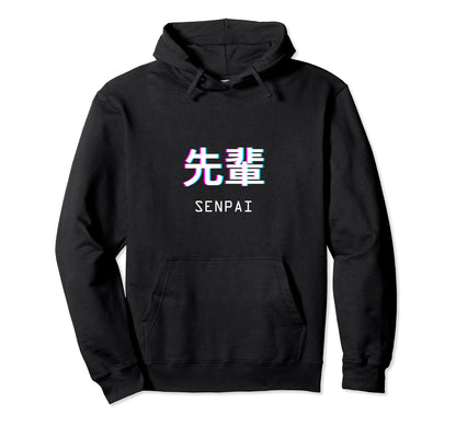 Senpai Japanese Anime Aesthetic Vaporwave Hoodie - Graphic Print Unisex - T-Shirt, Sweatshirt, Hoodie