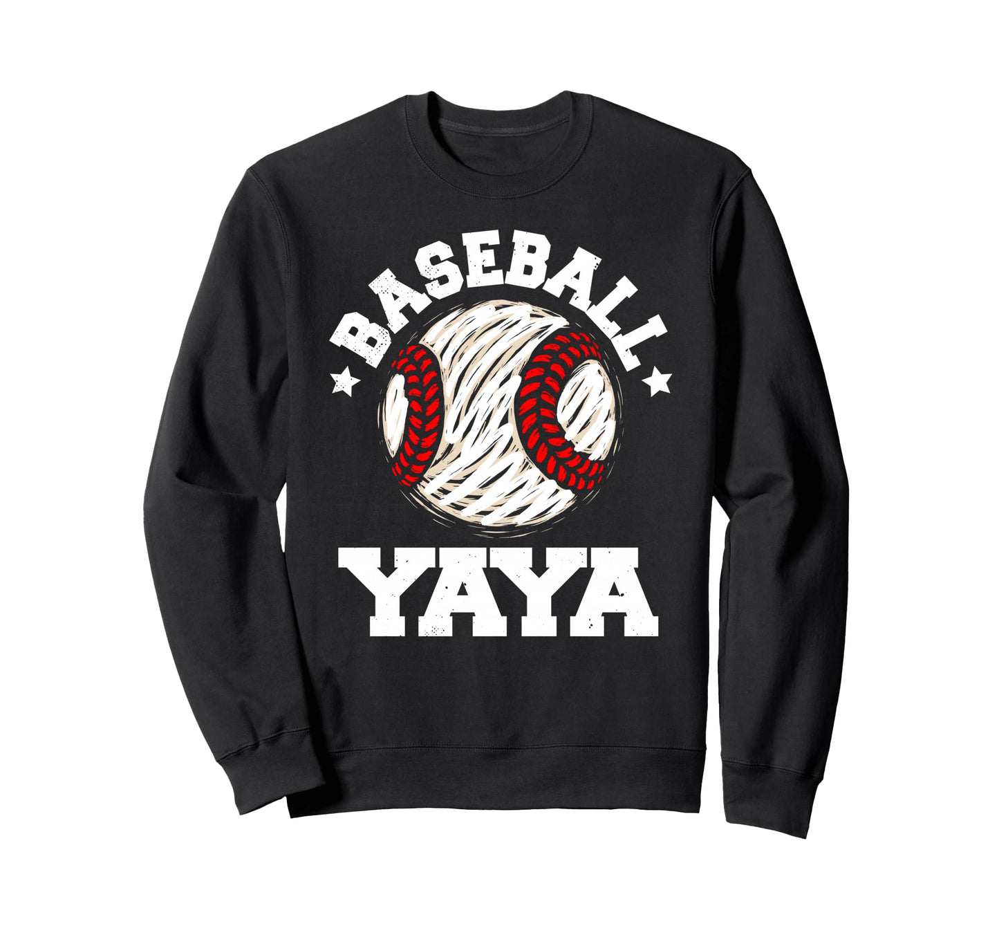 Baseball Yaya Distressed Sweatshirt - Casual Everyday Wear for Adults - T-Shirt, Sweatshirt, Hoodie