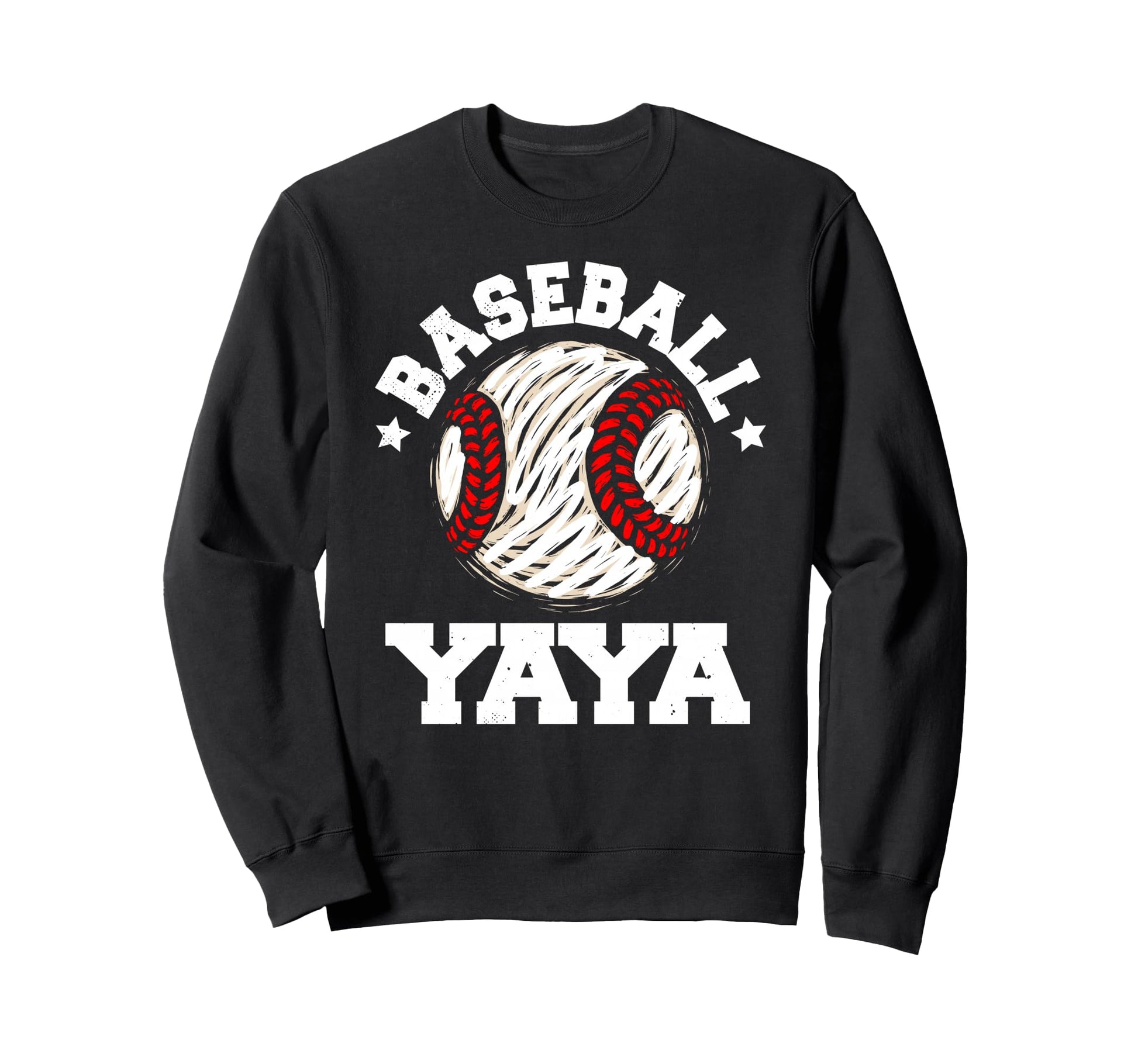 Baseball Yaya Distressed Sweatshirt - Casual Everyday Wear for Adults - T-Shirt, Sweatshirt, Hoodie