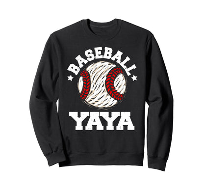 Baseball Yaya Distressed Sweatshirt - Casual Everyday Wear for Adults - T-Shirt, Sweatshirt, Hoodie