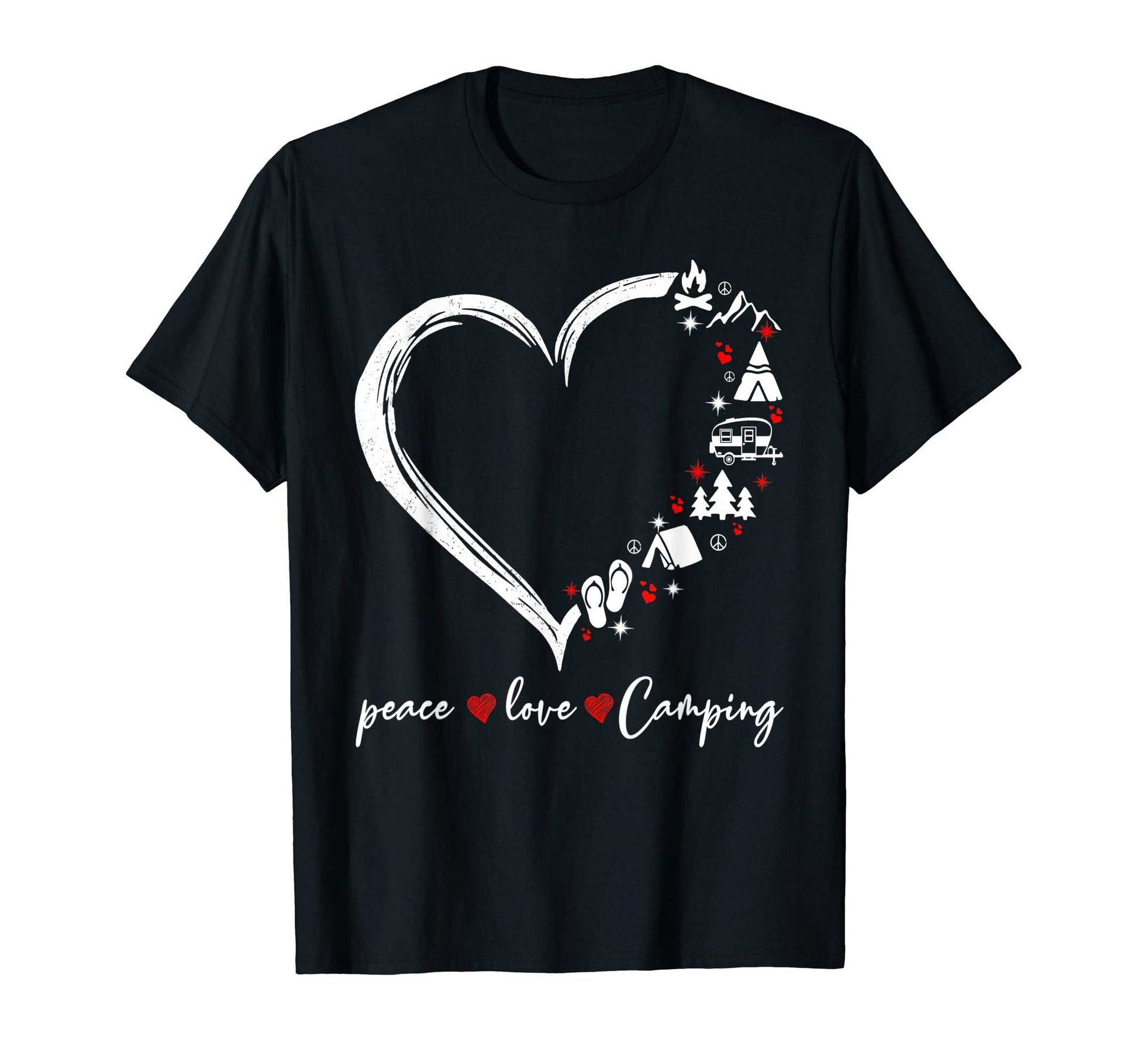 Peace Love Camping T-Shirt - Custom Art Print for Adults - T-Shirt, Sweatshirt, Hoodie