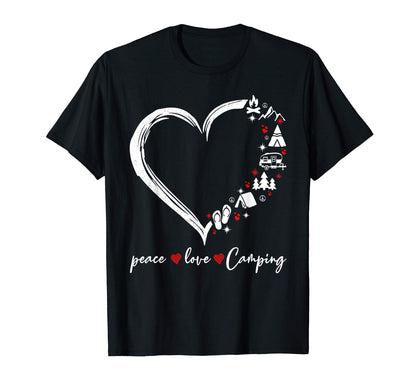 Peace Love Camping T-Shirt - Custom Art Print for Adults - T-Shirt, Sweatshirt, Hoodie