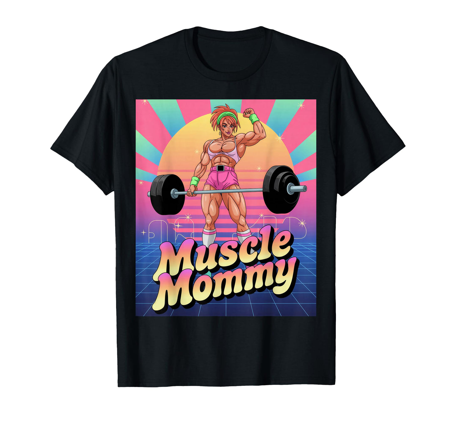 Anime Muscle Mommy Weightlifting T-Shirt - Trendy Graphic for Adults - T-Shirt, Sweatshirt, Hoodie