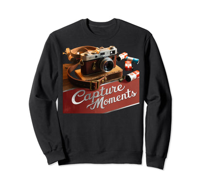 Camera Capture Moments Photography Sweatshirt - Aesthetic Graphic Men Women - T-Shirt, Sweatshirt, Hoodie
