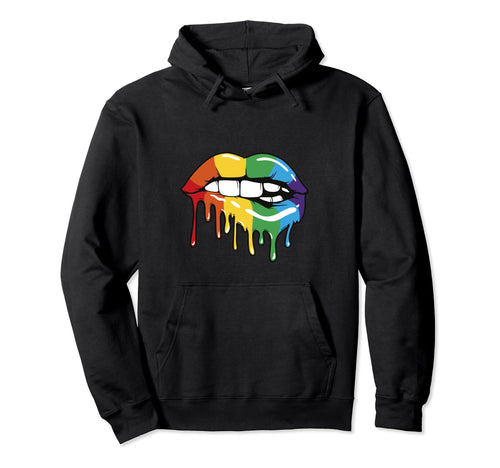 Melting Rainbow Lips Lgbt Gay Pride Flag Hoodie - Graphic Print Unisex - T-Shirt, Sweatshirt, Hoodie