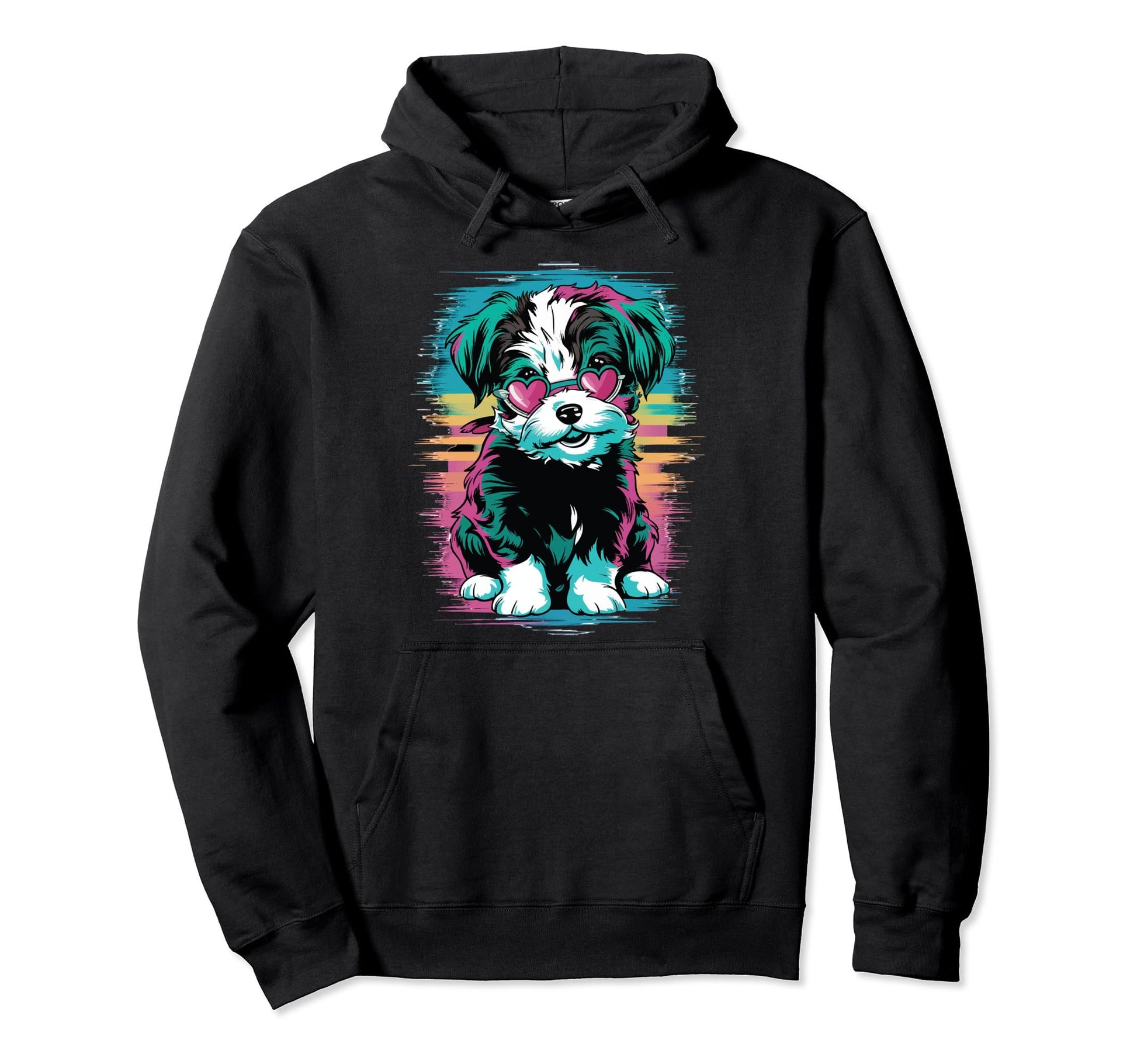 Maltese Shih Tzu Vaporwave Aesthetic Hoodie - Unique Graphic Men Women - T-Shirt, Sweatshirt, Hoodie