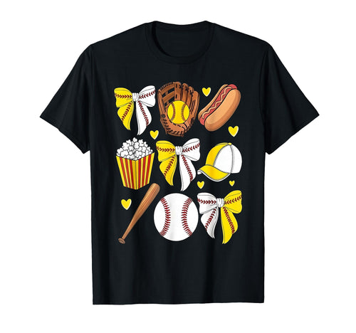 Game Day Baseball Softball Coquette T-Shirt - Fun Novelty Design Men Women - T-Shirt, Sweatshirt, Hoodie