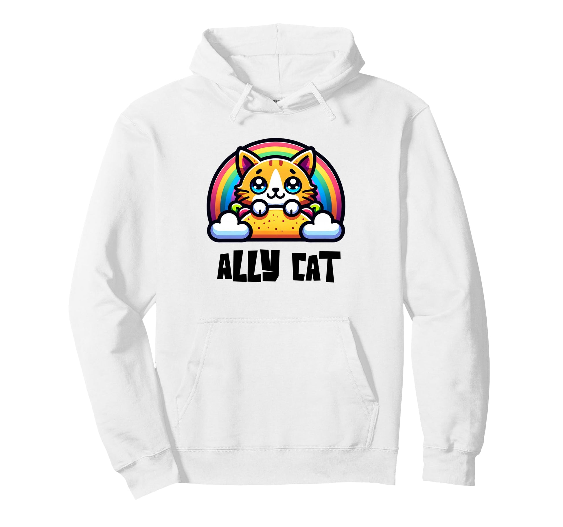 Gay Pride Ally Cat Rainbow Taco Lgbt And Hoodie - Graphic Print Men Women - T-Shirt, Sweatshirt, Hoodie