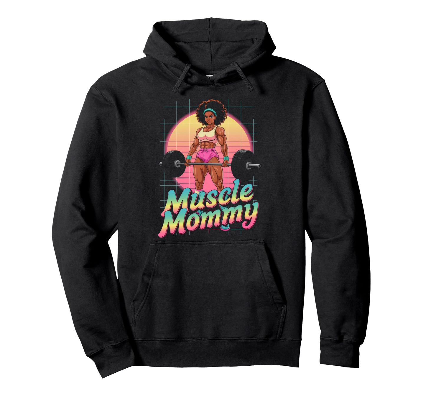 Anime Muscle Mommy Weightlifting Hoodie - Minimalist Print Men Women - T-Shirt, Sweatshirt, Hoodie