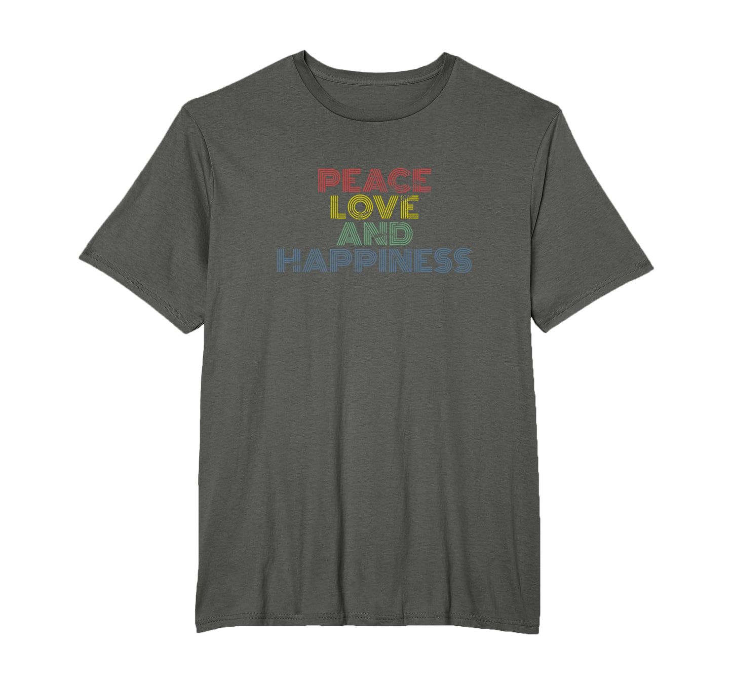 Peace Love Happiness Rainbow T-Shirt - Unique Graphic for Adults - T-Shirt, Sweatshirt, Hoodie
