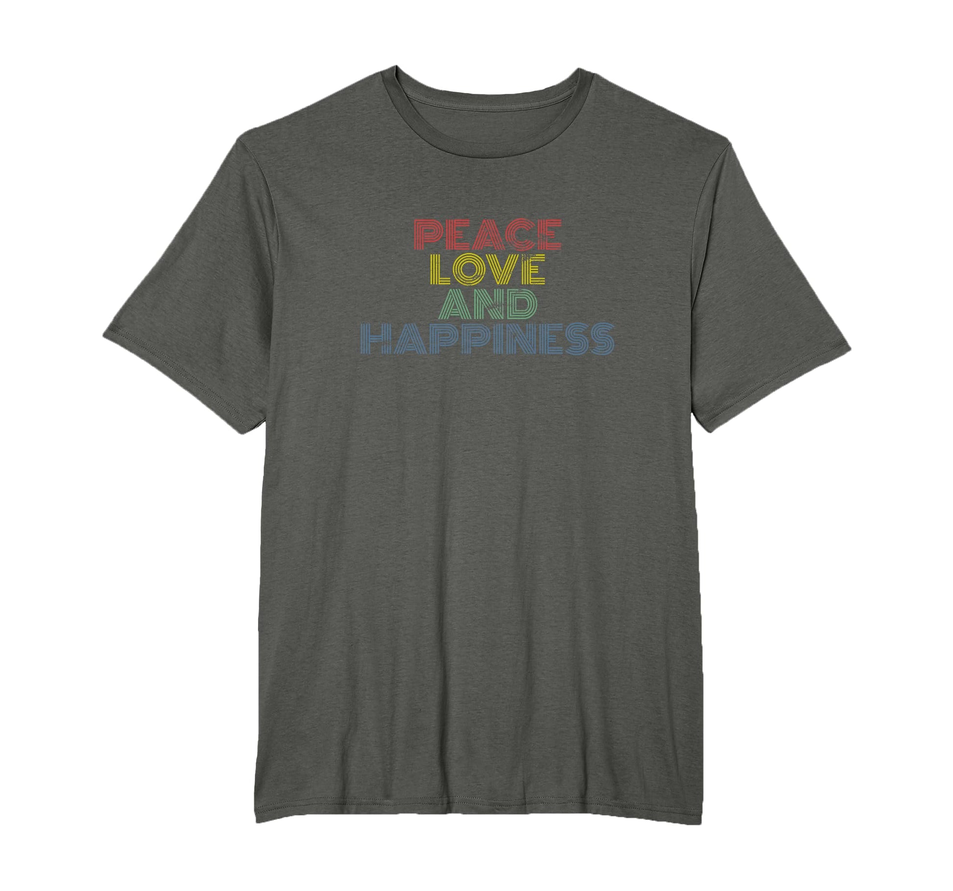 Peace Love Happiness Rainbow T-Shirt - Unique Graphic for Adults - T-Shirt, Sweatshirt, Hoodie