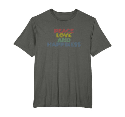 Peace Love Happiness Rainbow T-Shirt - Unique Graphic for Adults - T-Shirt, Sweatshirt, Hoodie