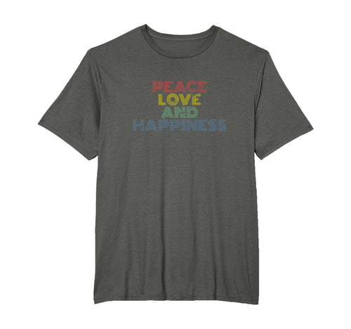 Peace Love Happiness Rainbow T-Shirt - Unique Graphic for Adults - T-Shirt, Sweatshirt, Hoodie