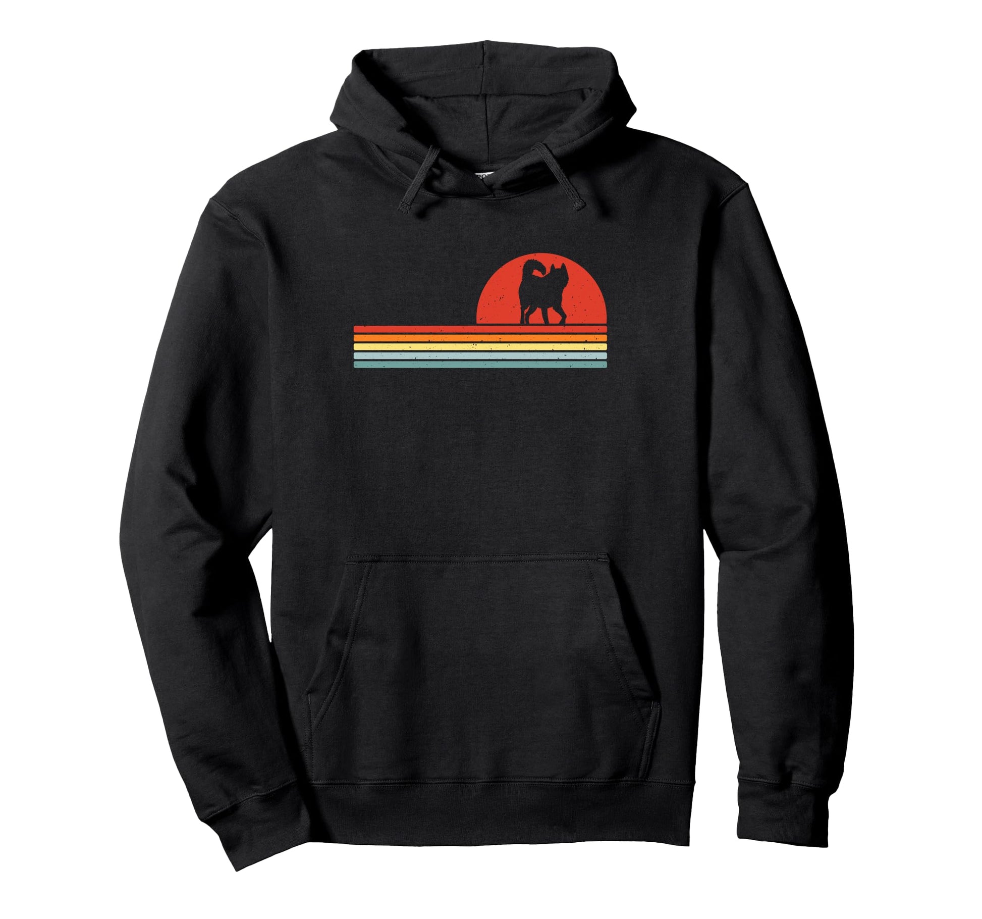 Cat Art Sunset And Rainbow Stripes Hoodie - Graphic Print for Adults - T-Shirt, Sweatshirt, Hoodie