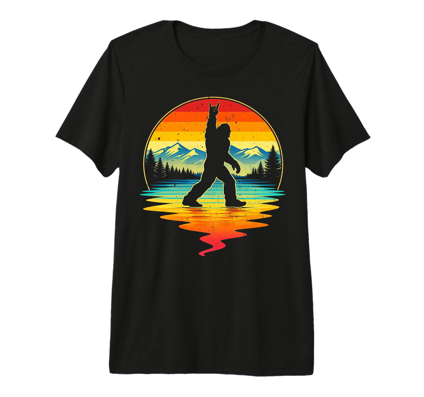 Bigfoot Silhouette Rock Sasquatch T-Shirt - Streetwear Style for Adults - T-Shirt, Sweatshirt, Hoodie