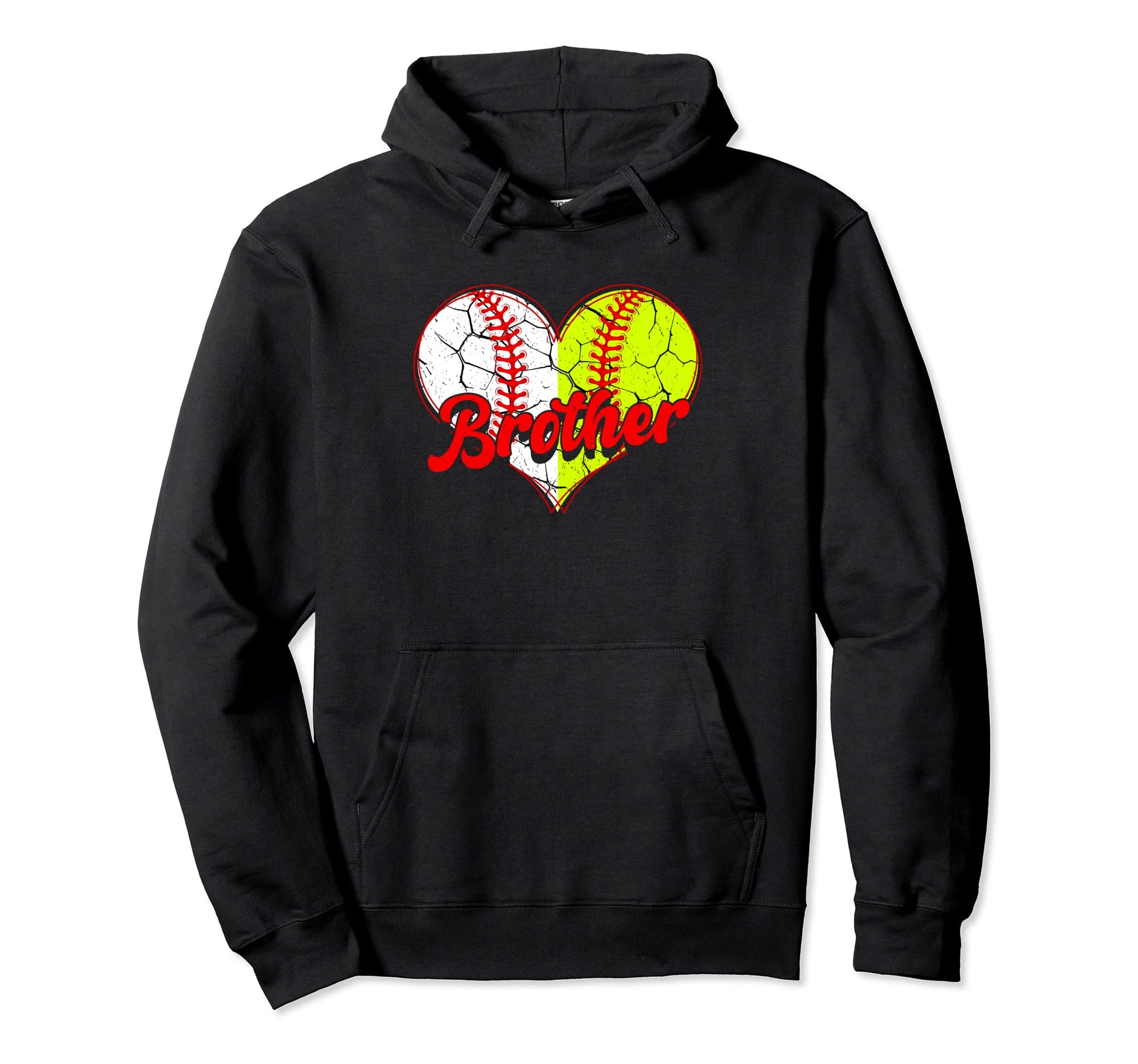 Softball Baseball Brother Fathers Day Wife Hoodie - Trendy Graphic Unisex - T-Shirt, Sweatshirt, Hoodie