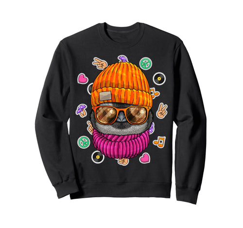 Hipster Penguin Geek Nerd Sweatshirt - Aesthetic Graphic for Adults - T-Shirt, Sweatshirt, Hoodie