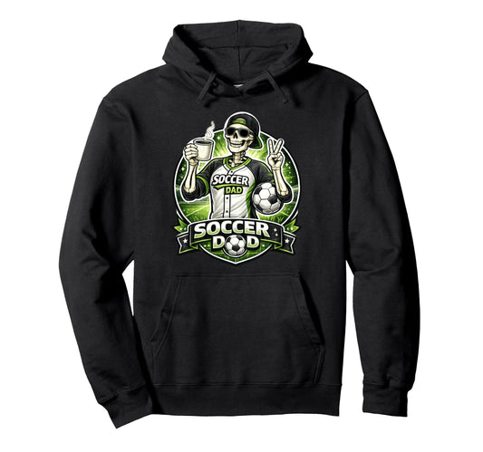 Soccer Dad Funny Game Day Skeleton Hoodie - Novelty Apparel Men Women - T-Shirt, Sweatshirt, Hoodie
