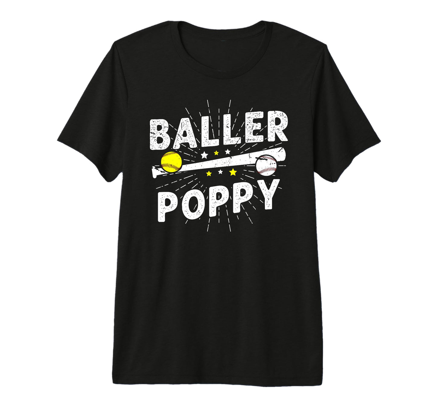 Mens Baller Poppy Proud Softball T-Shirt - Minimalist Print for Adults - T-Shirt, Sweatshirt, Hoodie