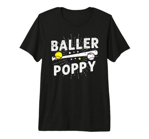 Mens Baller Poppy Proud Softball T-Shirt - Minimalist Print for Adults - T-Shirt, Sweatshirt, Hoodie